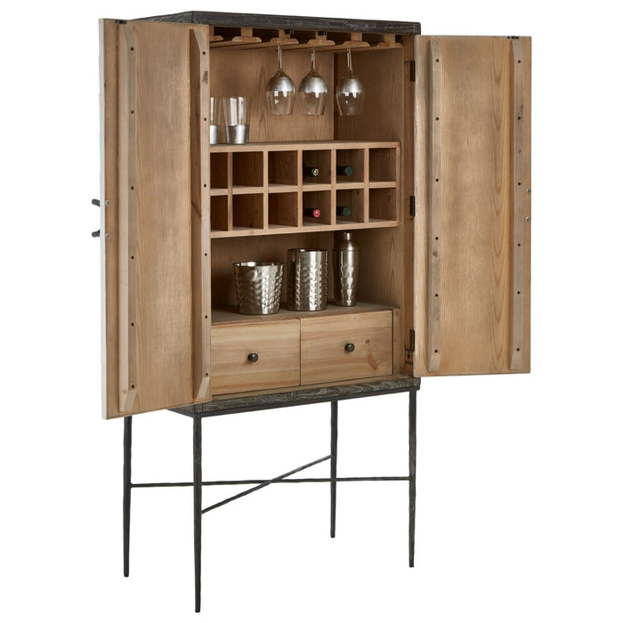 Esmae Metallic Toned Cocktail Cabinet - The Furniture Mega Store 