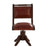 Inca Teak & Antique Brown Leather Swivel Office Chair - The Furniture Mega Store 