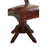 Inca Teak & Antique Brown Leather Swivel Office Chair - The Furniture Mega Store 