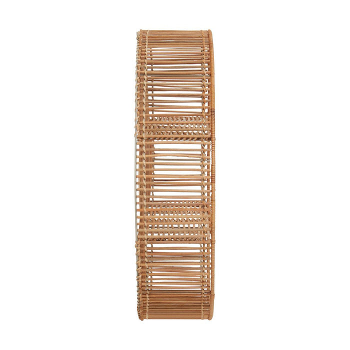 Large Natural Rattan Circular Wall Shelf - 60cm - The Furniture Mega Store 