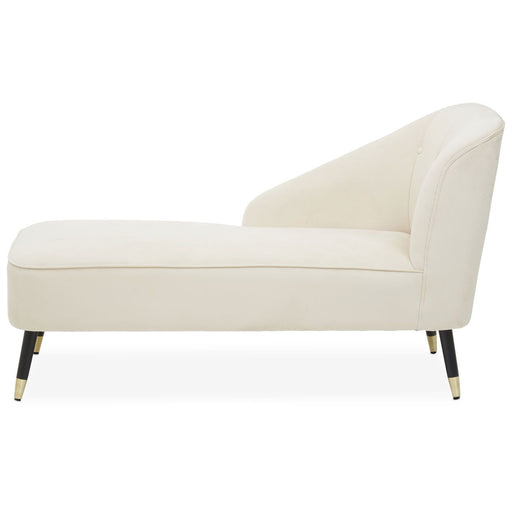 Yvette Right Arm Chaise Lounge - Mink Velvet With Black & Gold Legs - The Furniture Mega Store 