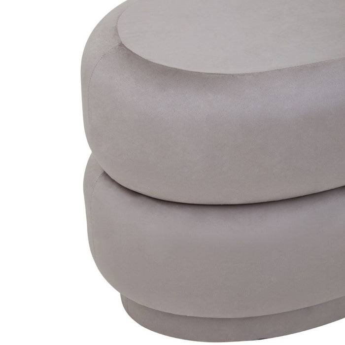 Ford Mink Velvet Ottoman Stool - The Furniture Mega Store 