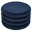 Ford Round Midnight Blue Velvet Ottoman Stool - The Furniture Mega Store 