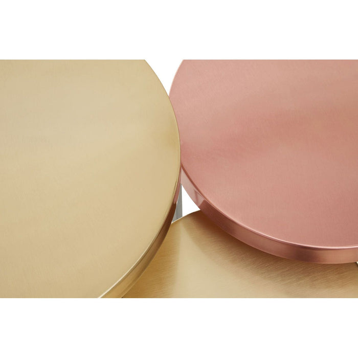 Kobra Set Of 3 Metallic Nest Side Tables - The Furniture Mega Store 