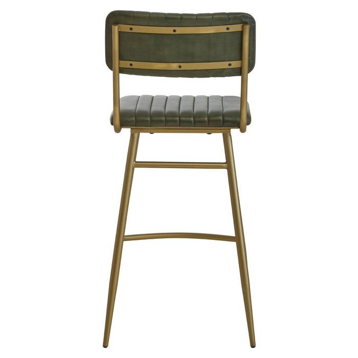 Buffalo Green Leather Angular Bar Stool - The Furniture Mega Store 