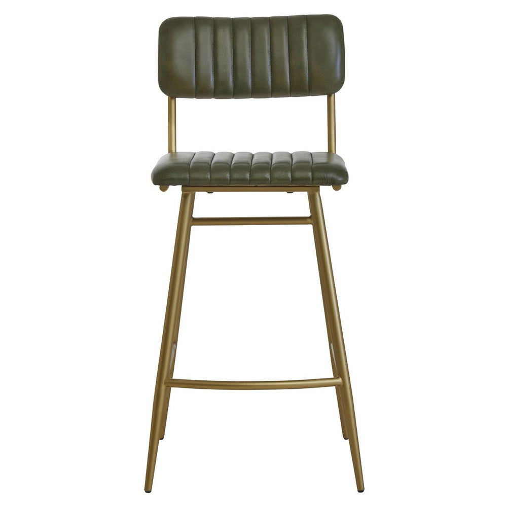 Buffalo Green Leather Angular Bar Stool - The Furniture Mega Store 