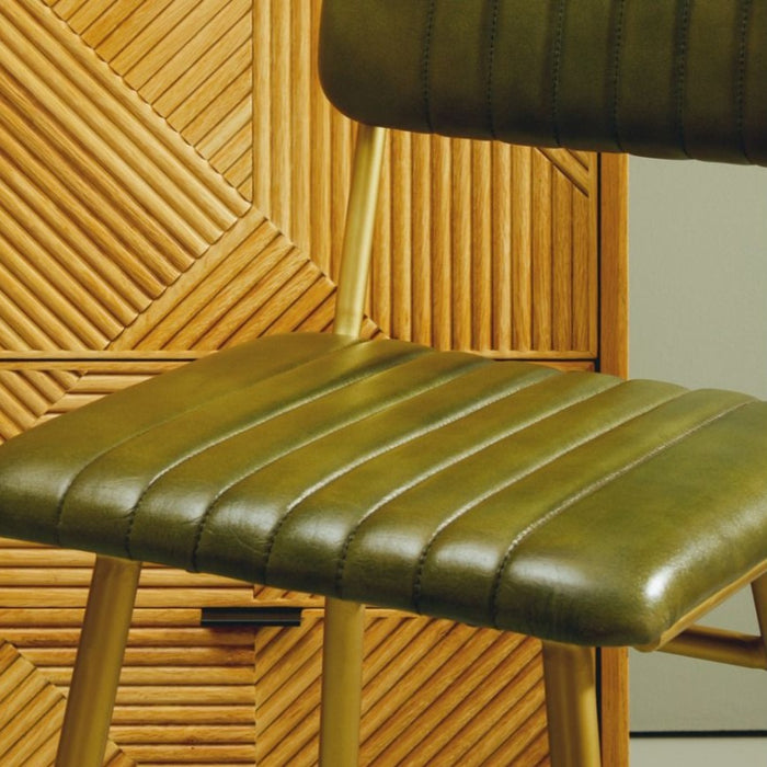 Buffalo Green Leather Angular Bar Stool - The Furniture Mega Store 