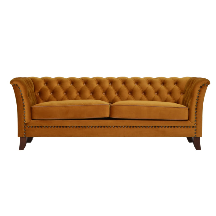 Louis Velvet Chesterfield Sofa & Chair Collection - Choice Of Velvets & Feet - The Furniture Mega Store 