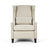 Harris Fabric Tweed Studded Armchair Brown Wooden Legs - The Furniture Mega Store 