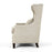 Harris Fabric Tweed Studded Armchair Brown Wooden Legs - The Furniture Mega Store 