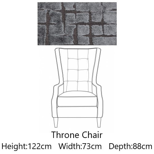 Emperor Throne Winged Fabric Accent Chair - Choice Of Legs - The Furniture Mega Store 