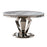 Windsor Round Grey Marble & Stainless Steel Dining Table - 130cm - The Furniture Mega Store 