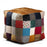 Leather Top, Mixed Wool & Tweed Bottom & Sides Bean Bag Cube - The Furniture Mega Store 