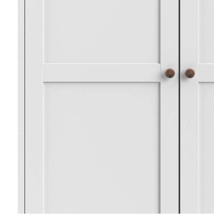 Parisian 3 Door Triple Wardrobe in White - The Furniture Mega Store 