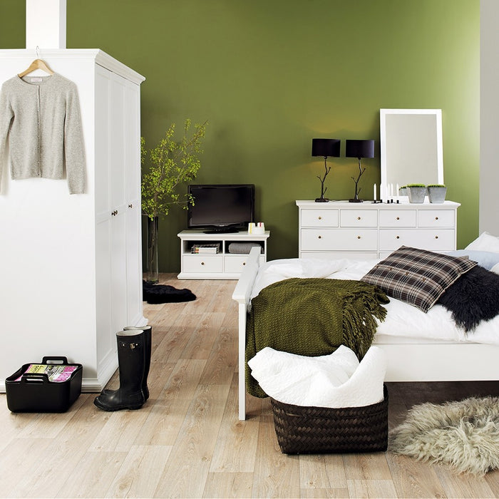 Parisian 3 Door Triple Wardrobe in White - The Furniture Mega Store 