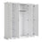 Parisian 4 Door Wardrobe in White - The Furniture Mega Store 