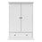 Parisian 2 Door 1 Drawer & 2 Shelves Wardrobe in White - The Furniture Mega Store 