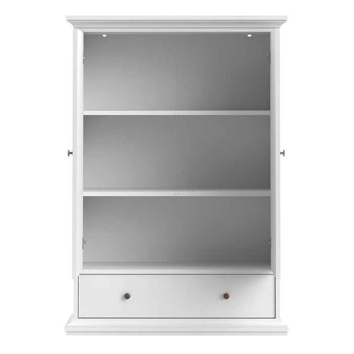 Parisian 2 Door 1 Drawer & 2 Shelves Wardrobe in White - The Furniture Mega Store 