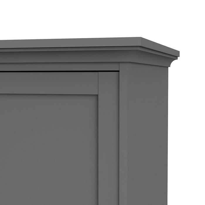 Parisian 3 Door Triple Wardrobe in Matt Grey - The Furniture Mega Store 