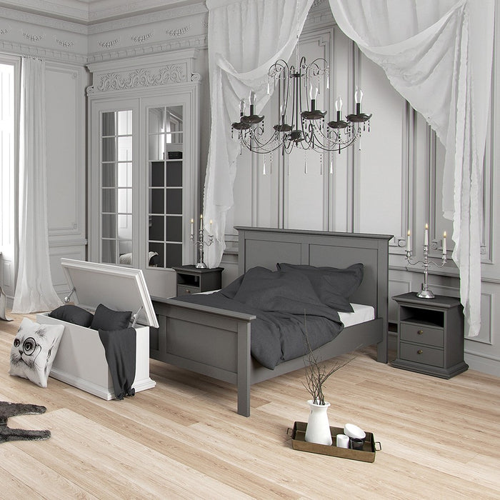 Parisian Double Bed 4ft6 in Matt Grey - The Furniture Mega Store 