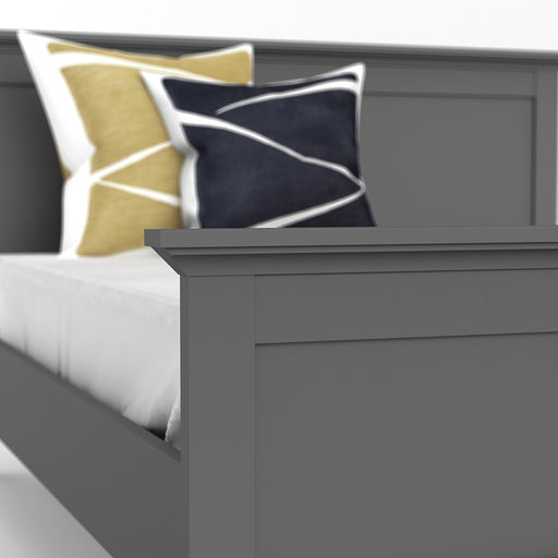 Parisian King Size 5ft Bed in Matt Grey - The Furniture Mega Store 