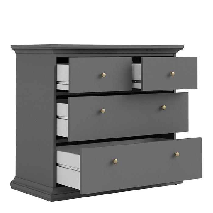 Parisian Chest of 4 Drawers in Matt Grey - The Furniture Mega Store 