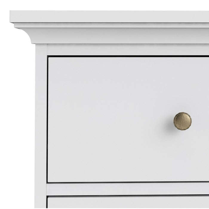 Parisian Chest of 6 Drawers in White - The Furniture Mega Store 