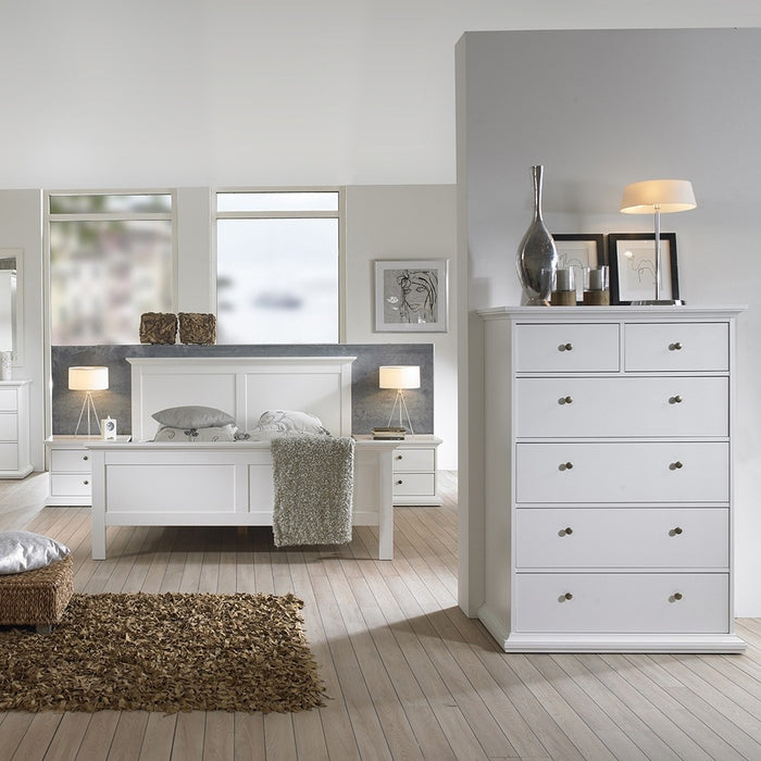 Parisian Chest of 6 Drawers in White - The Furniture Mega Store 