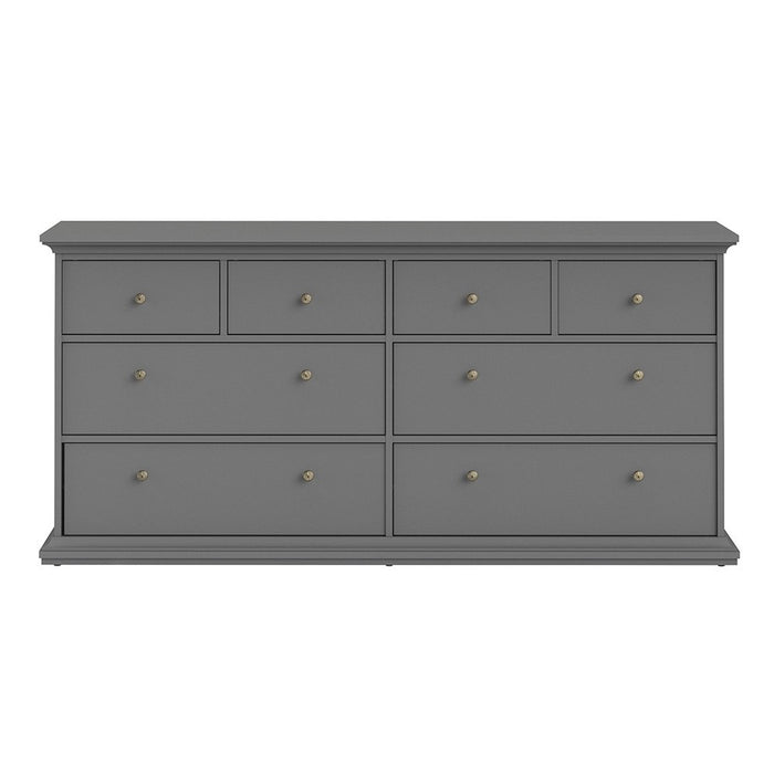 Parisian Chest of 8 Drawers in Matt Grey - The Furniture Mega Store 