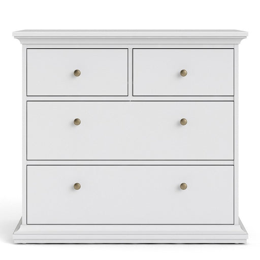 Parisian Chest of 4 Drawers in White - The Furniture Mega Store 