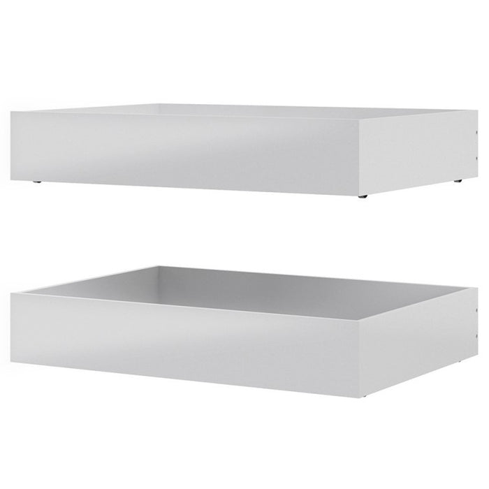 Naiah Double Bed 4ft6 - White High Gloss - Optional Storage Drawers - The Furniture Mega Store 