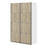 Verona Sliding Wardrobe 120cm in White with Oak Doors with 2 Shelves - The Furniture Mega Store 