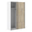 Verona Sliding Wardrobe 120cm in White with Oak Doors with 2 Shelves - The Furniture Mega Store 