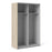 Verona Sliding Wardrobe 120cm in Oak with White Doors with 2 Shelves - The Furniture Mega Store 