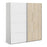 Verona Sliding Wardrobe 180cm in White with White and Oak doors with 2 Shelves - The Furniture Mega Store 