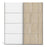 Verona Sliding Wardrobe 180cm in White with White and Oak doors with 2 Shelves - The Furniture Mega Store 