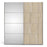 Verona Sliding Wardrobe 180cm in White with Oak and Mirror Doors with 2 Shelves - The Furniture Mega Store 