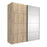 Verona Sliding Wardrobe 180cm in Oak with Oak and Mirror Doors with 2 Shelves - The Furniture Mega Store 