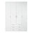 Space 4 Door 3 Drawer Wardrobe - White - The Furniture Mega Store 