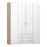 Space 4 Door 3 Drawer Wardrobe - Oak & White High Gloss - The Furniture Mega Store 