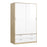 Line Wardrobe - 2 Doors 4 Drawers - Oak & White High Gloss - The Furniture Mega Store 