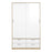 Line Wardrobe - 2 Doors 4 Drawers - Oak & White High Gloss - The Furniture Mega Store 