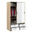 Line Wardrobe - 2 Doors 4 Drawers - Oak & White High Gloss - The Furniture Mega Store 