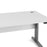 Pria Height Adjustable Electric Control Desk 150cm - White & Silver Grey steel Legs - The Furniture Mega Store 