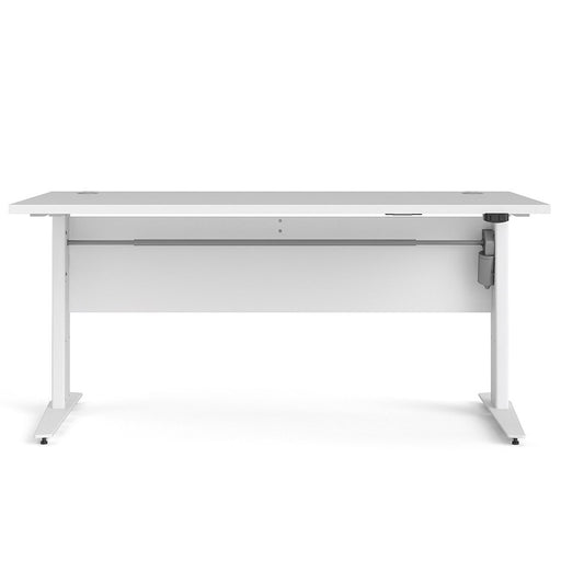 Pria Height Adjustable Electric Control Desk 150cm - White & White Legs - The Furniture Mega Store 