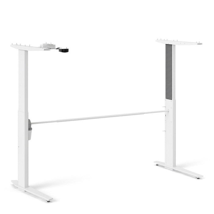 Pria Height Adjustable Electric Control Desk 150cm - White & White Legs - The Furniture Mega Store 