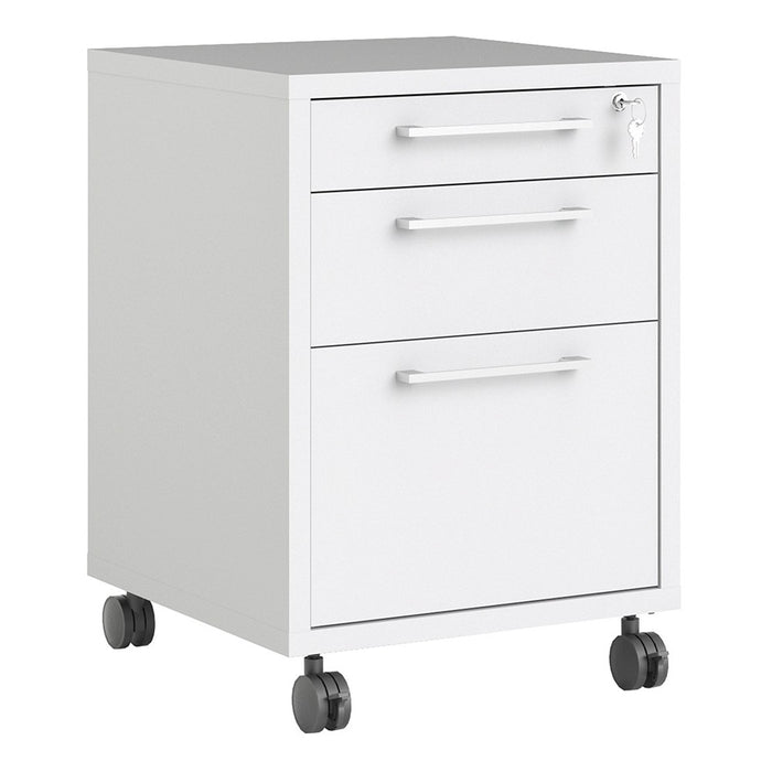 Mobile file cabinet in White - The Furniture Mega Store 