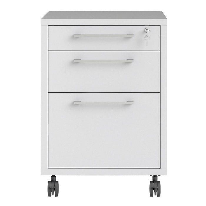Mobile file cabinet in White - The Furniture Mega Store 