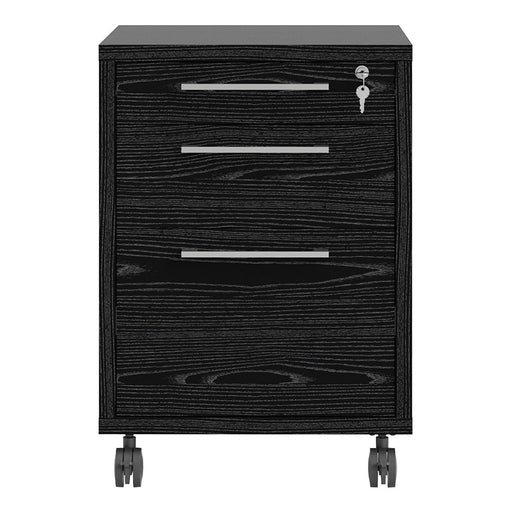 Mobile file cabinet in Black woodgrain - The Furniture Mega Store 