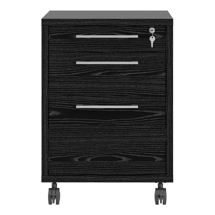 Mobile file cabinet in Black woodgrain - The Furniture Mega Store 